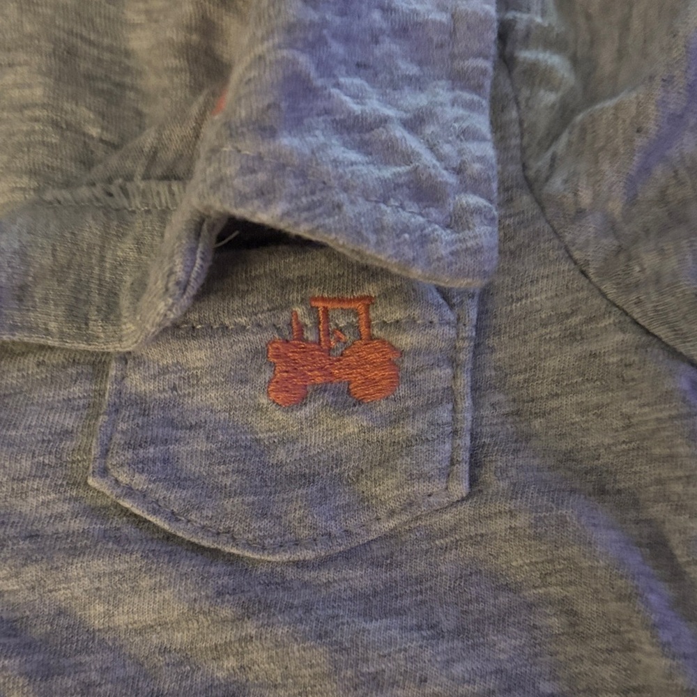 9 MONTHS, Carter's Heather Gray Polo Baby Onesie - Picture 2 of 4